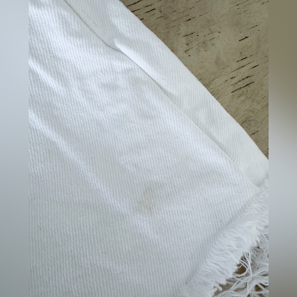 Zara fringed skort shorts XS frayed raw hem in white - Picture 7 of 8
